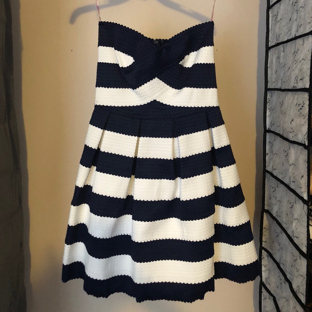 NWOT Strapless Striped Dress